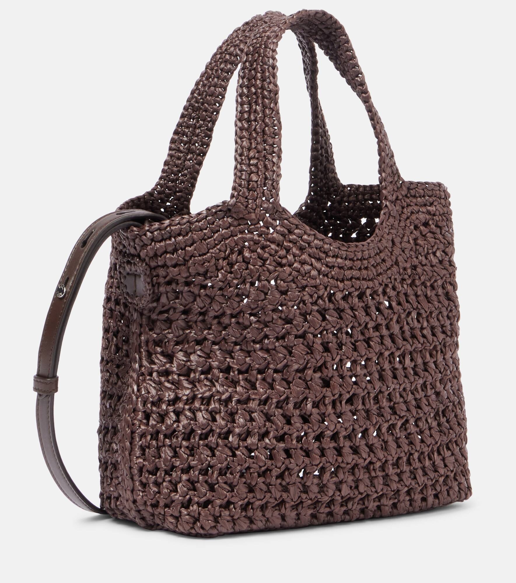 Logo raffia tote bag - 4