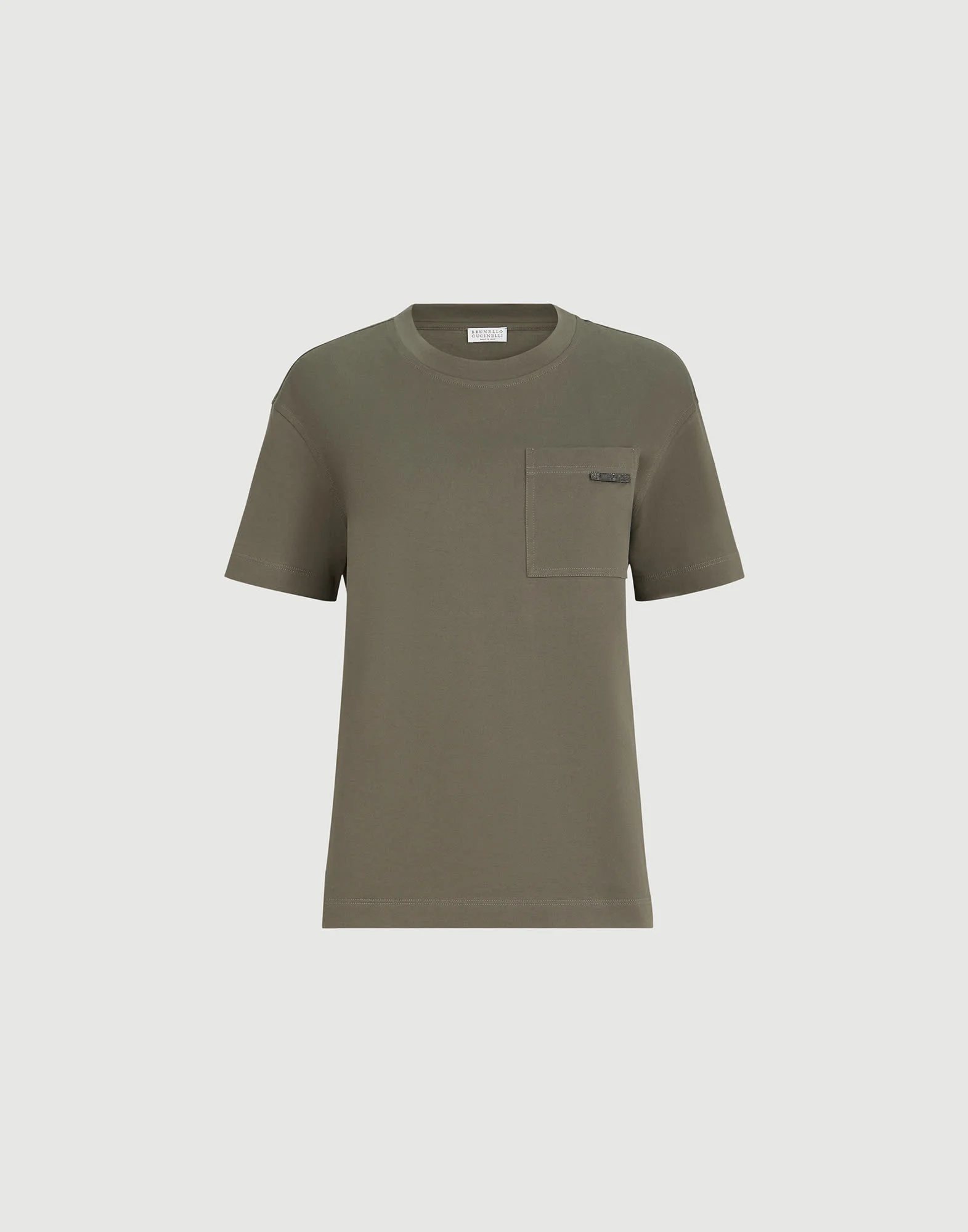 Cotton jersey T-shirt with shiny tab - 1