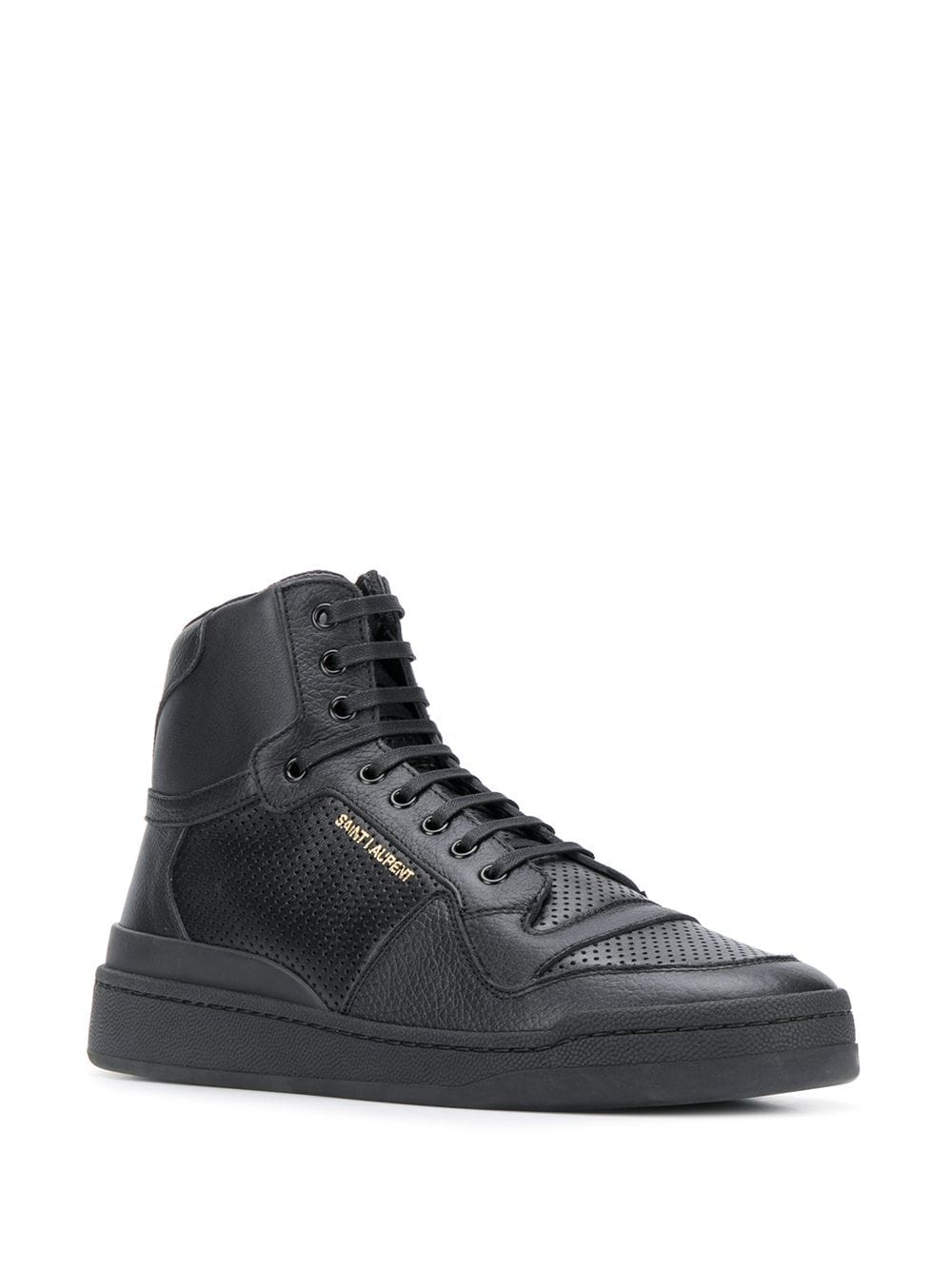 perforated high-top sneakers - 2