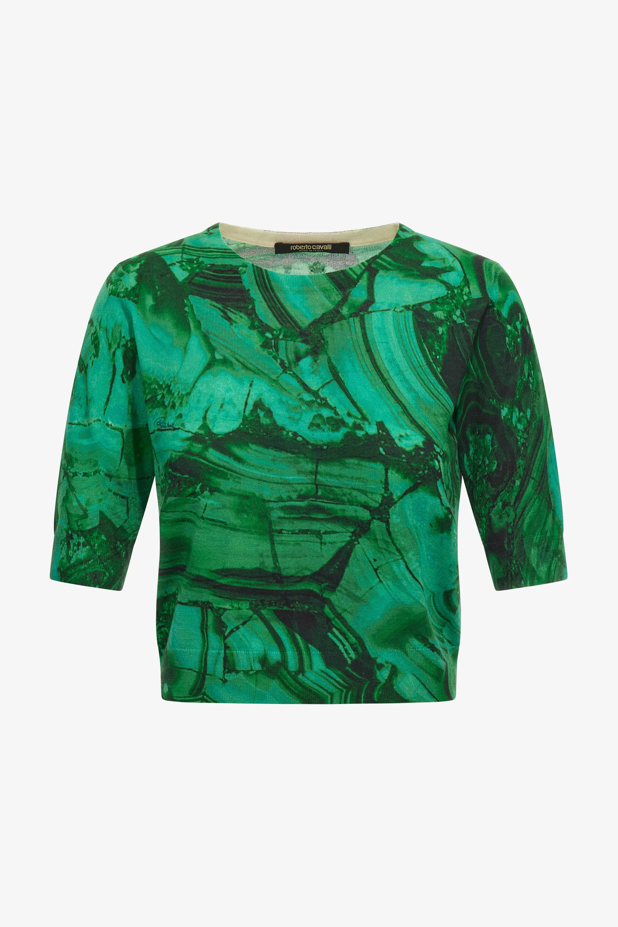Malachite Print Short sleeve Knit - 1