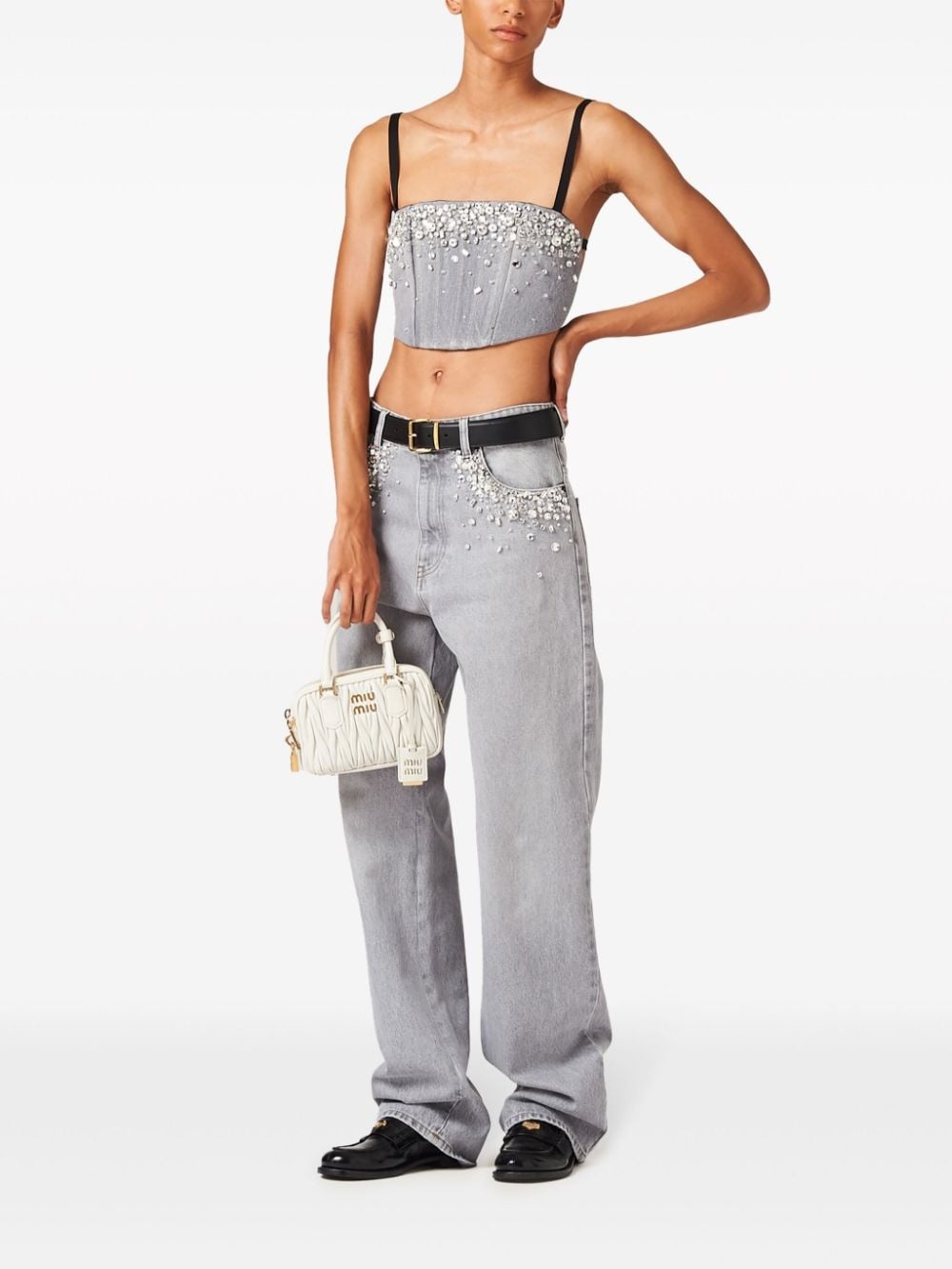 embellished mid-rise straight-leg jeans - 2