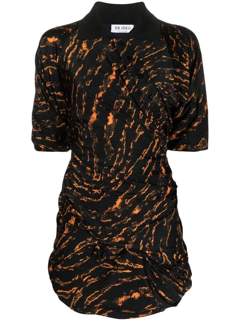 abstract-print gathered mini dress 1