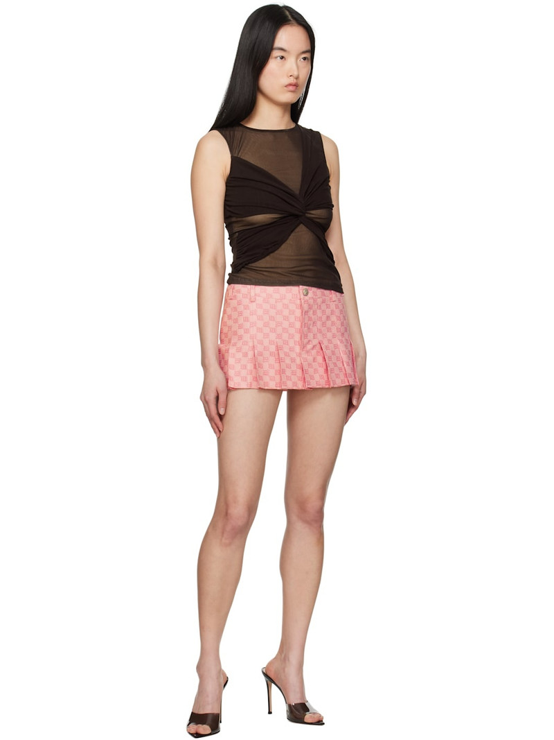 MISBHV SSENSE Exclusive Pink Jacquard Monogram School Miniskirt outlook