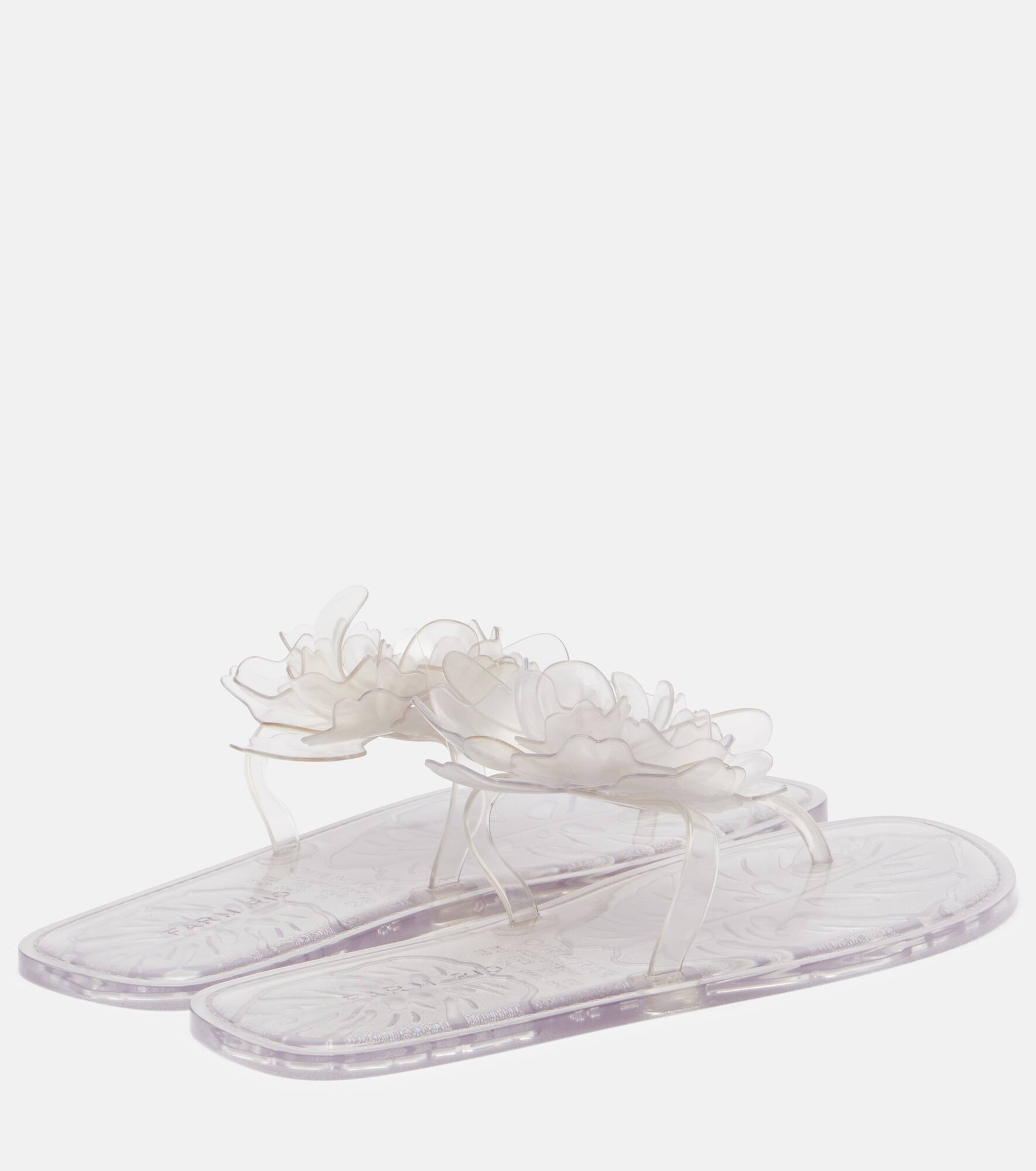 Floral-appliqué thong sandals - 2