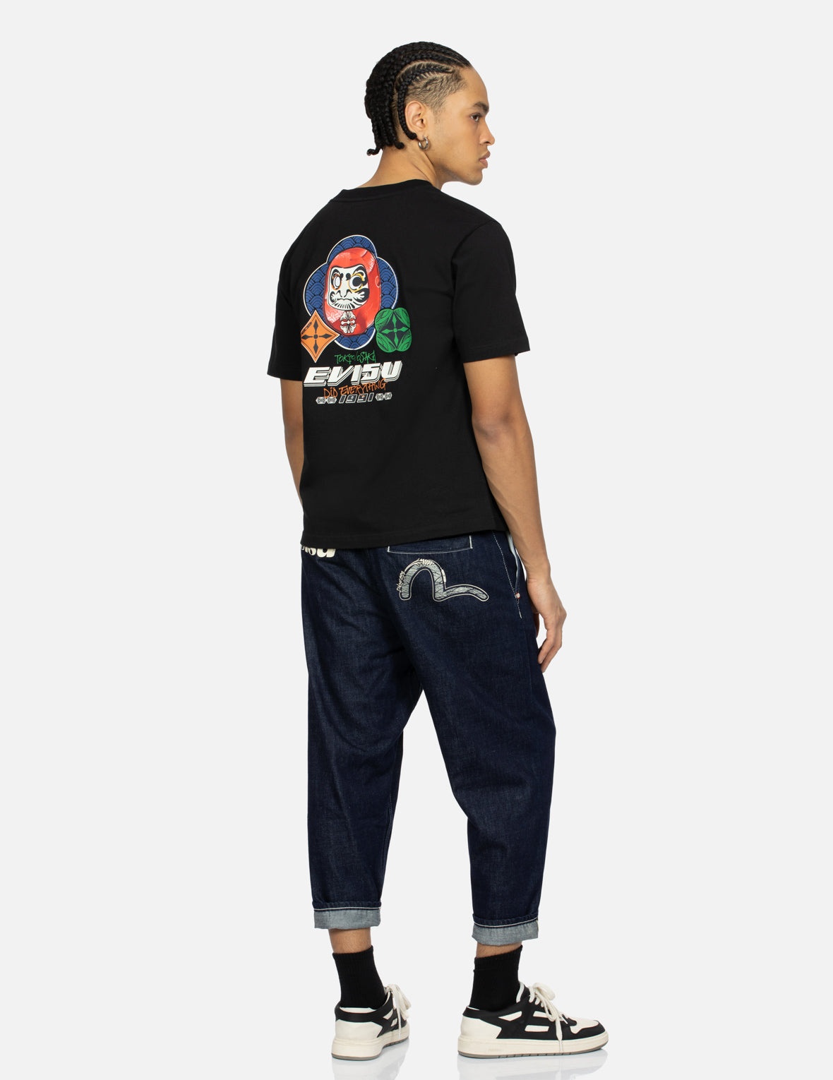 Seagull and Logo Print Balloon Fit Jeans - 3