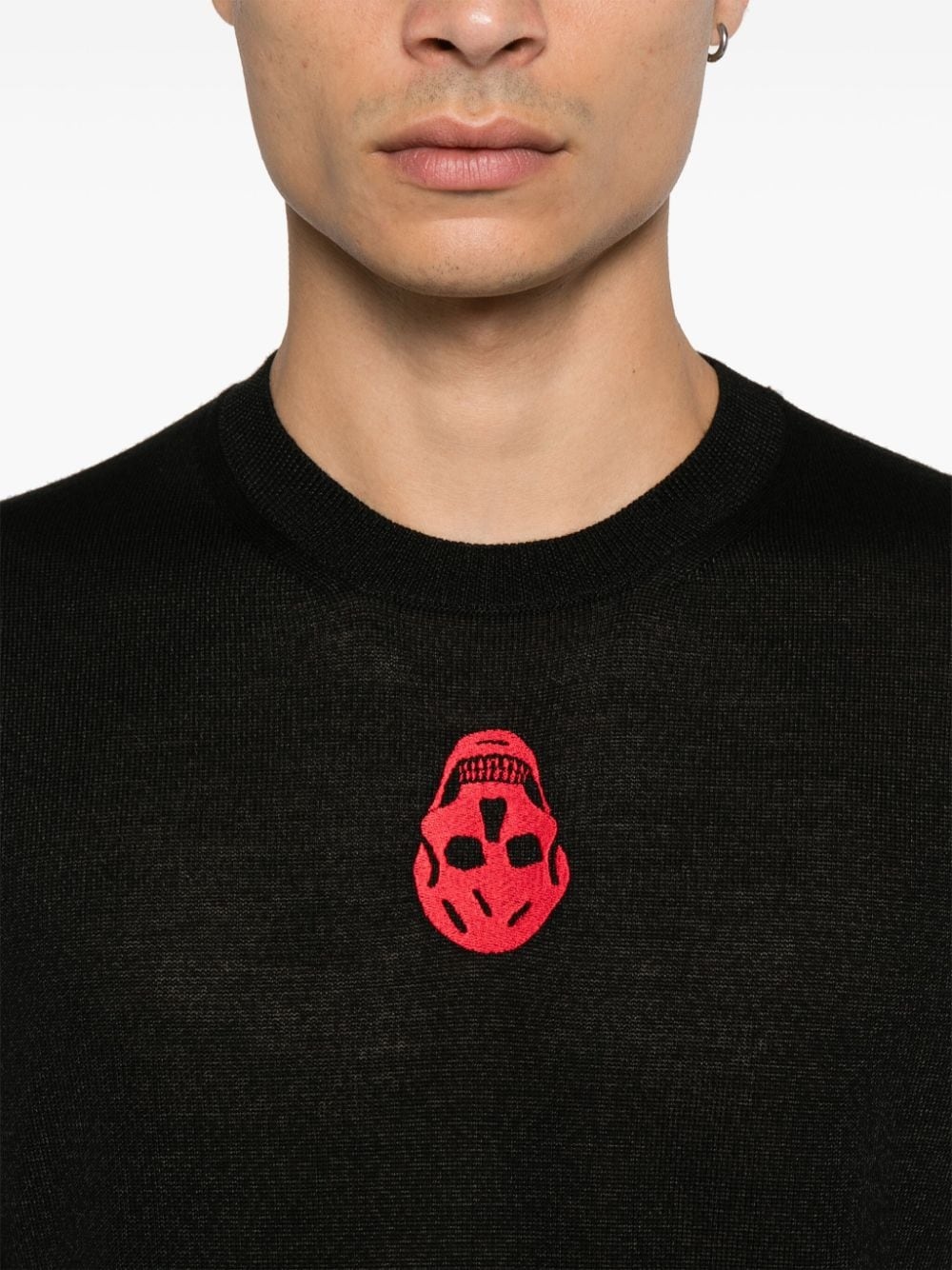 inverted skull-embroidered sweater - 5
