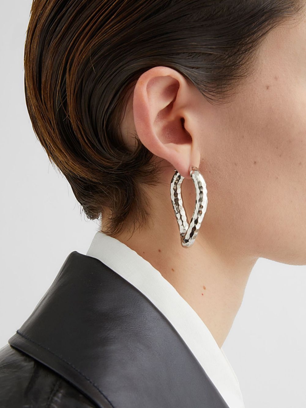hammered hoop earrings - 3