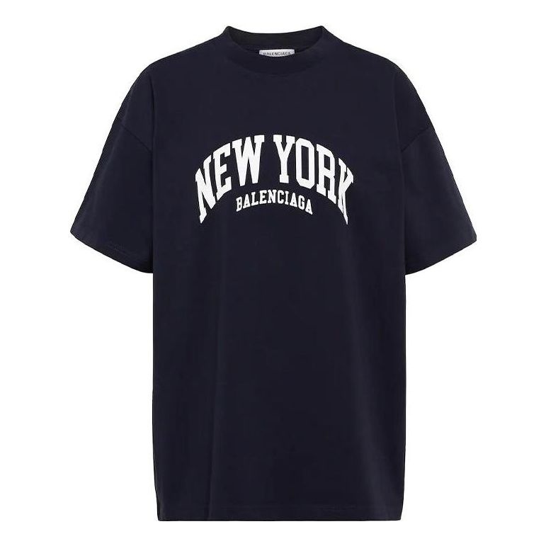 Balenciaga Cities New York T-Shirt Medium Fit 'Dark Blue' 612965TLVM23967 - 1