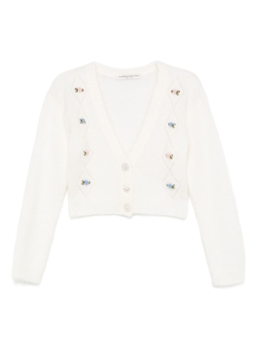 floral-embroidered cardigan - 1
