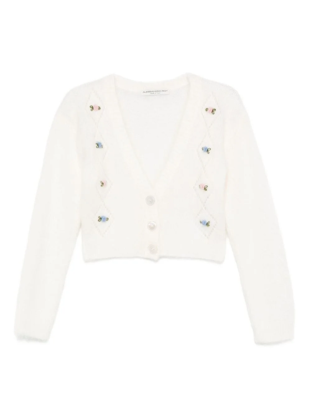 floral-embroidered cardigan - 1