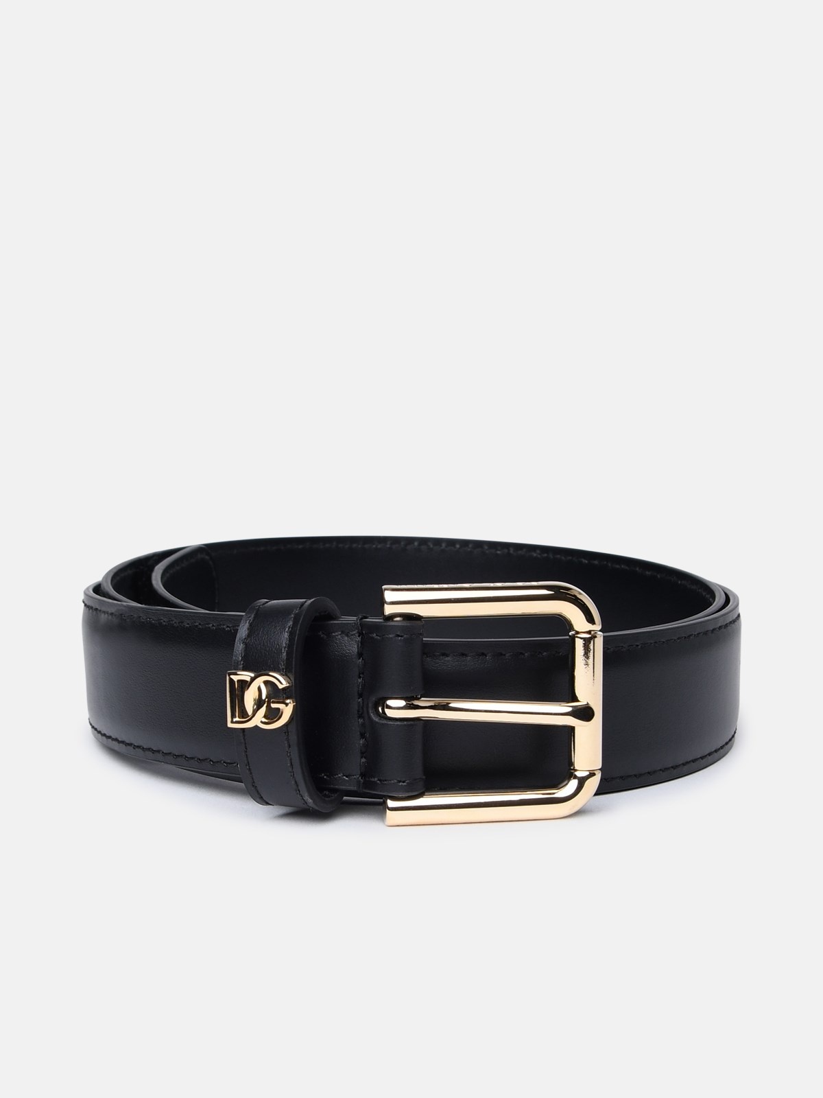 BLACK LEATHER BELT - 1