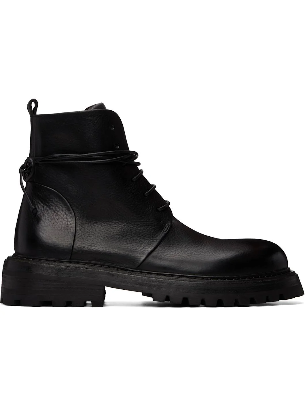 Black Carraucola Pebbled Leather Boots - 1