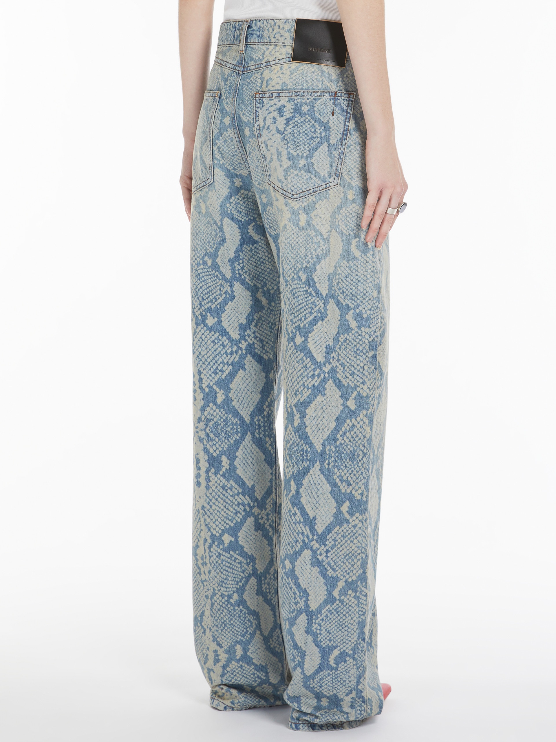 DIEGO Five-pocket trousers with python print - 4