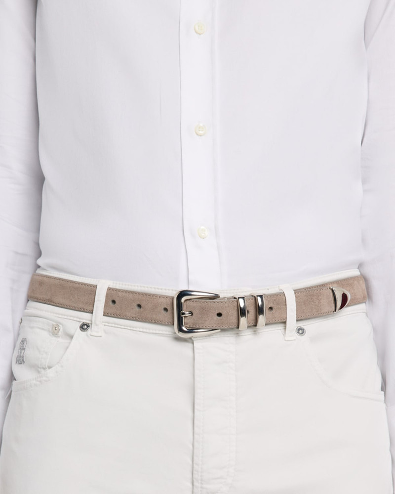 Brunello Cucinelli Men's Suede Western Belt outlook