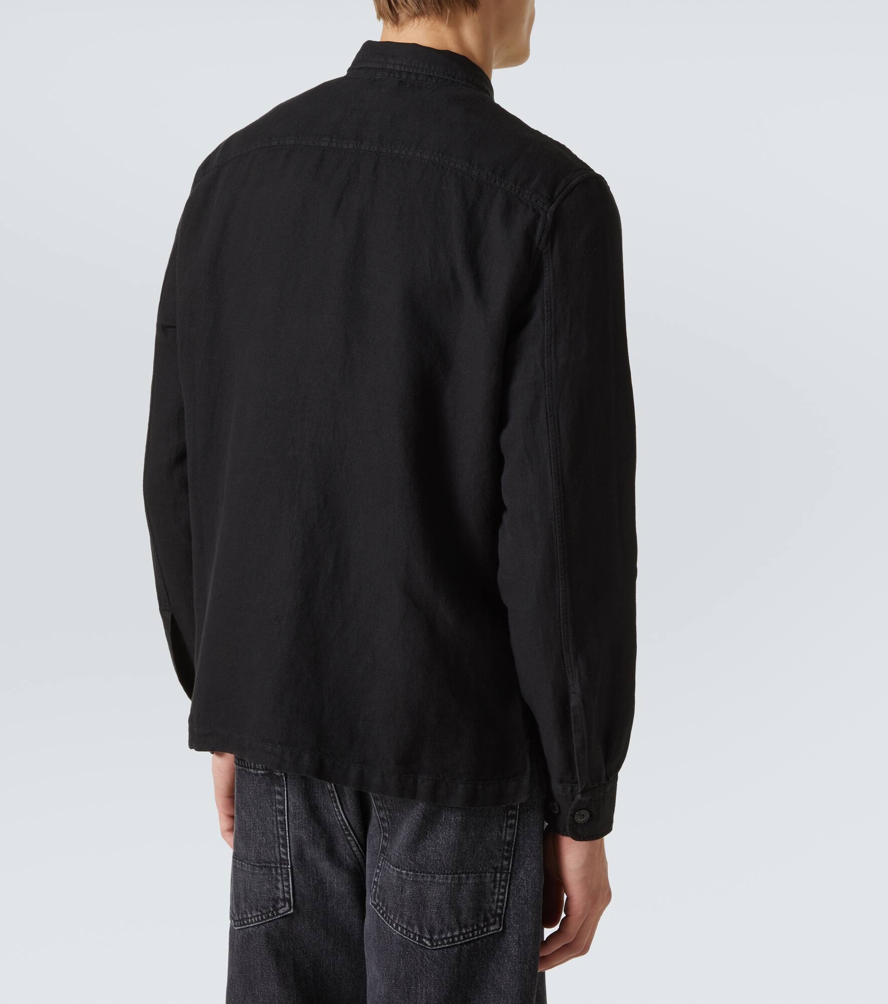 Lens cotton and linen overshirt - 4