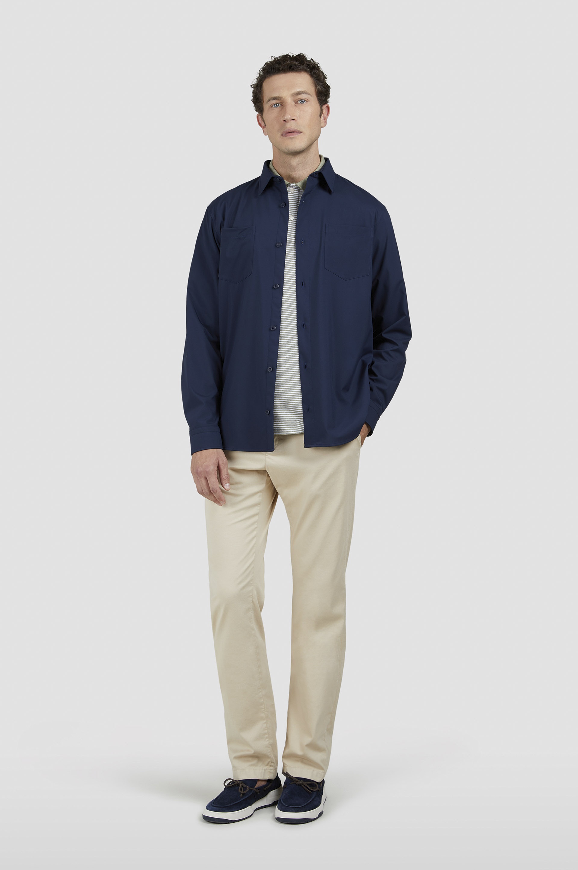 CHINO SILK STRETCH COTTON AND SILK PANTS - 2