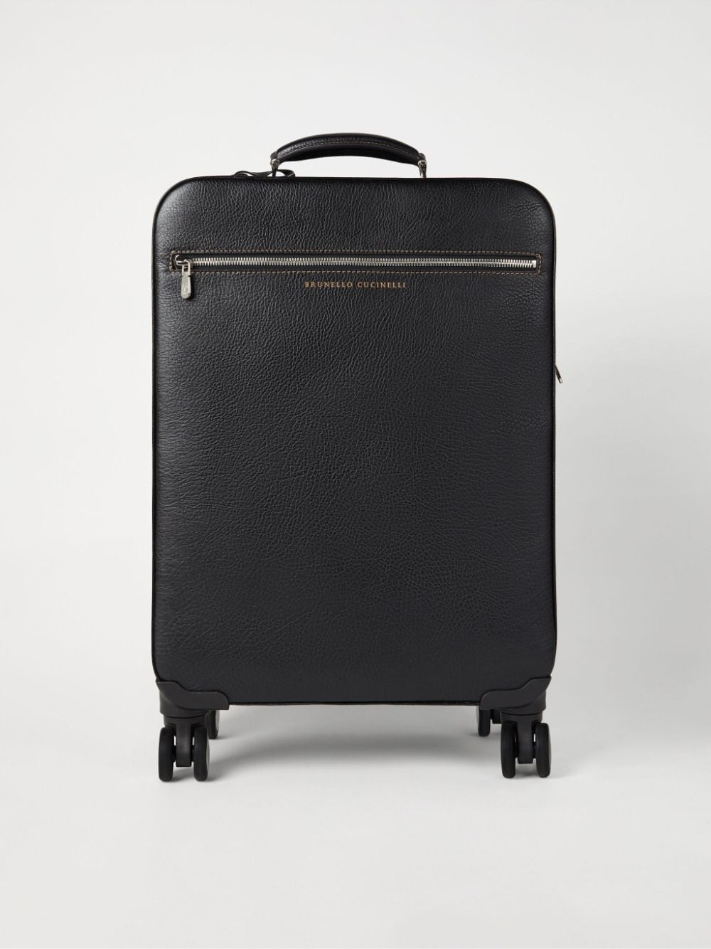 grained leather suitcase - 3