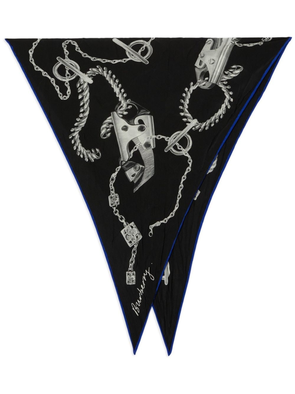 graphic-print silk scarf - 1