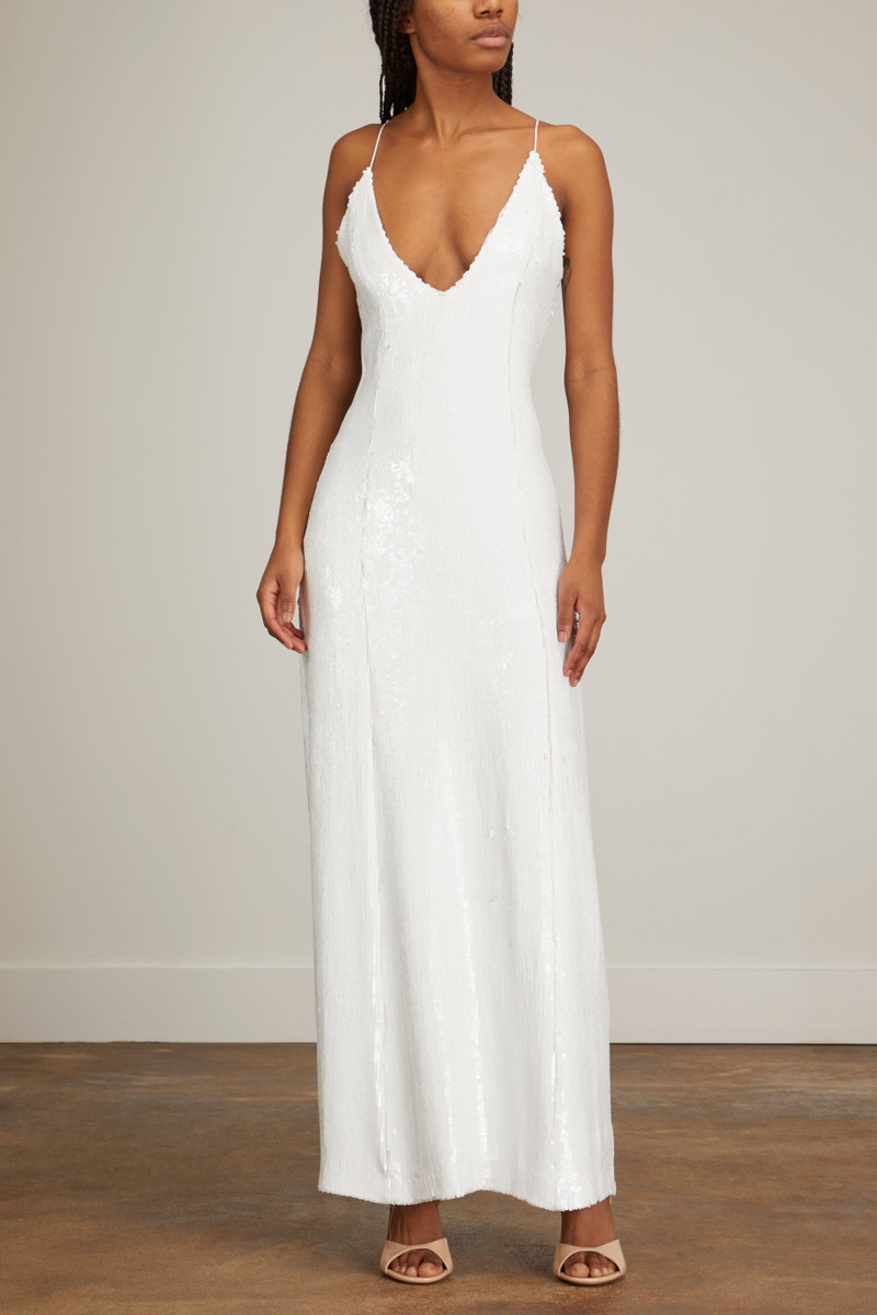 KHAITE Carina Dress in White outlook