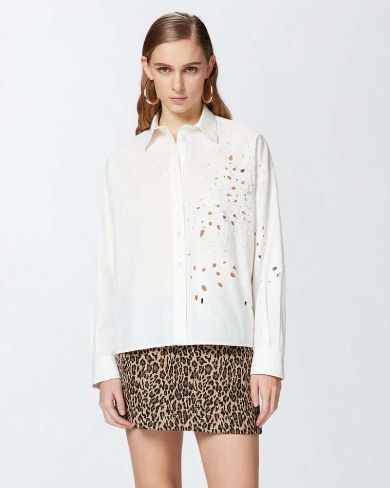 PINKO SHIRT WITH BRODERIE ANGLAISE AND CRYSTALS outlook
