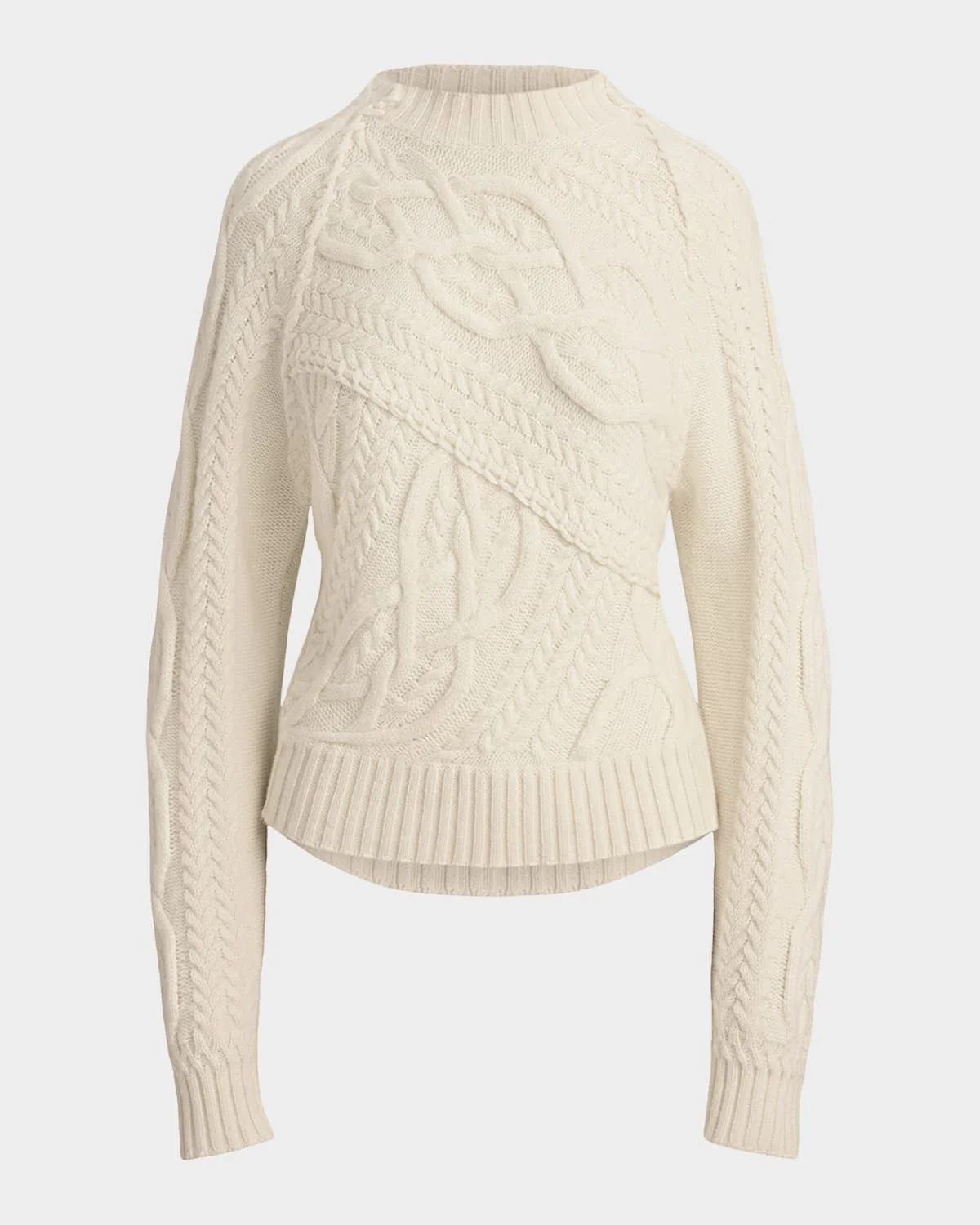 Cable-Knit Cashmere Crewneck Sweater - 1