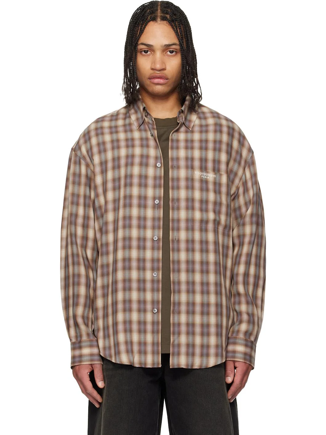 Brown Checkered Shirt - 1