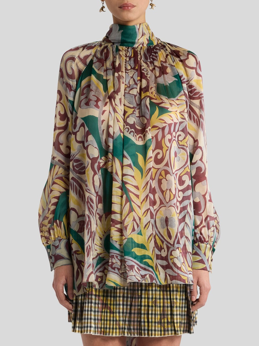 SILK BLOUSE WITH SILK SCARF - 2