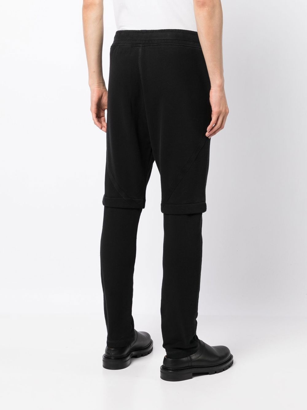 drawstring cotton track pants - 4