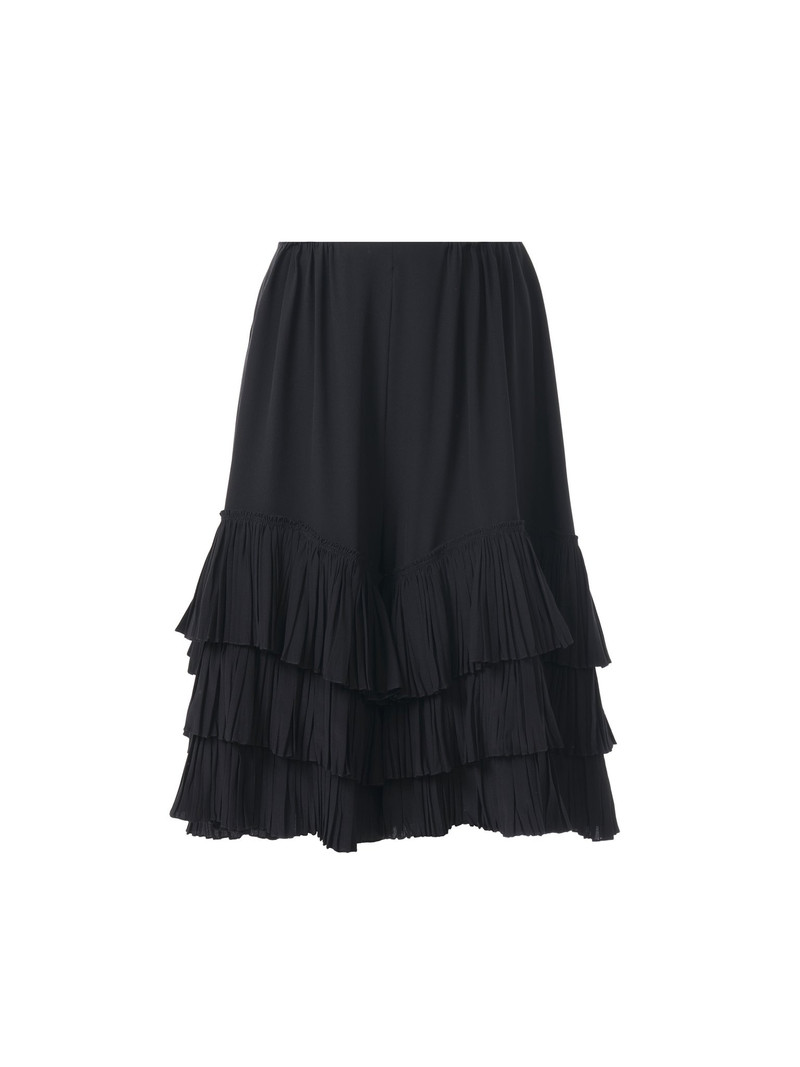 RUFFLED TIERED SHORTS IN CRÊPE DE CHINE 1