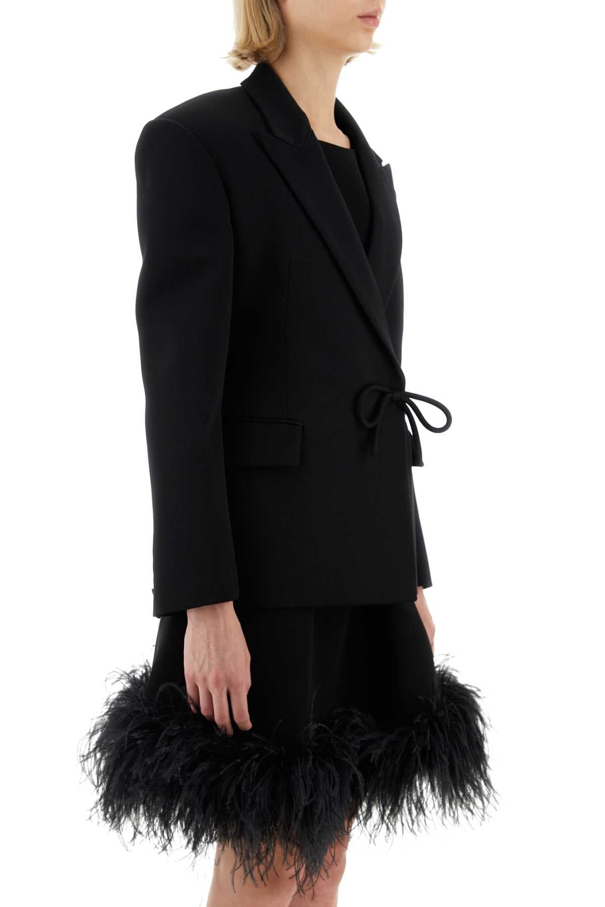 Valentino Garavani Women Black Wool Blazer - 3