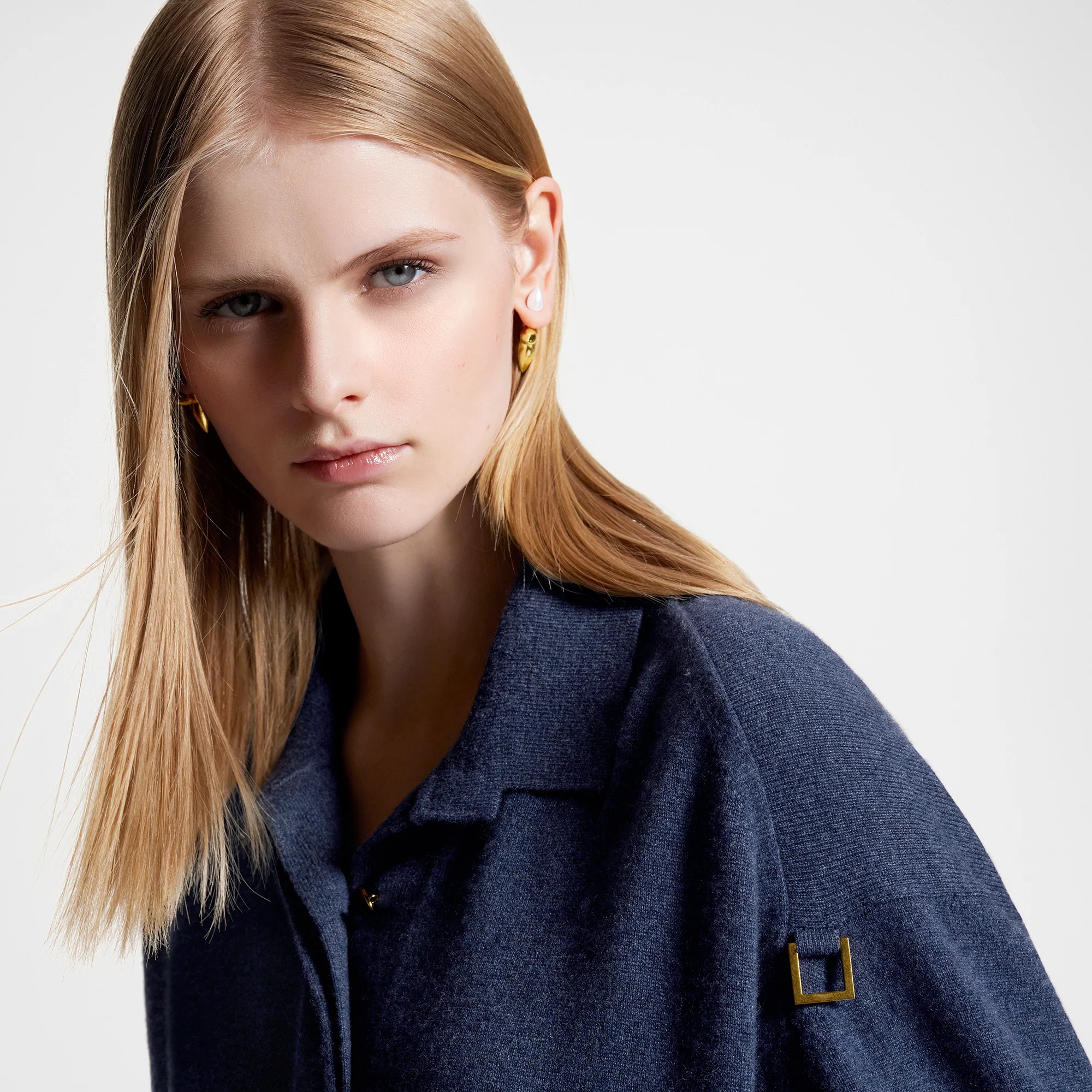 D-Ring Detail Cashmere Polo Pullover - 2
