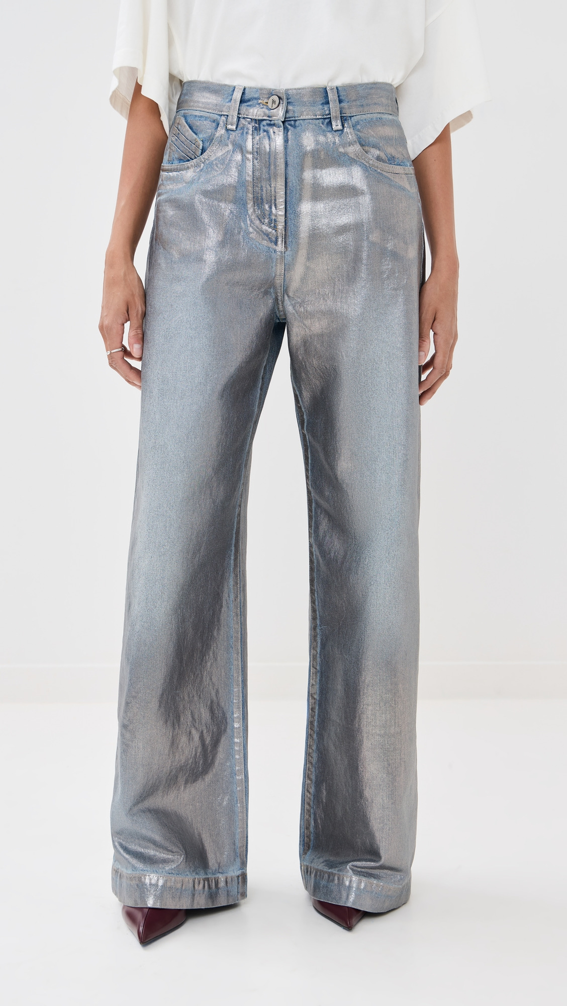 Metallic Denim Jeans - 6