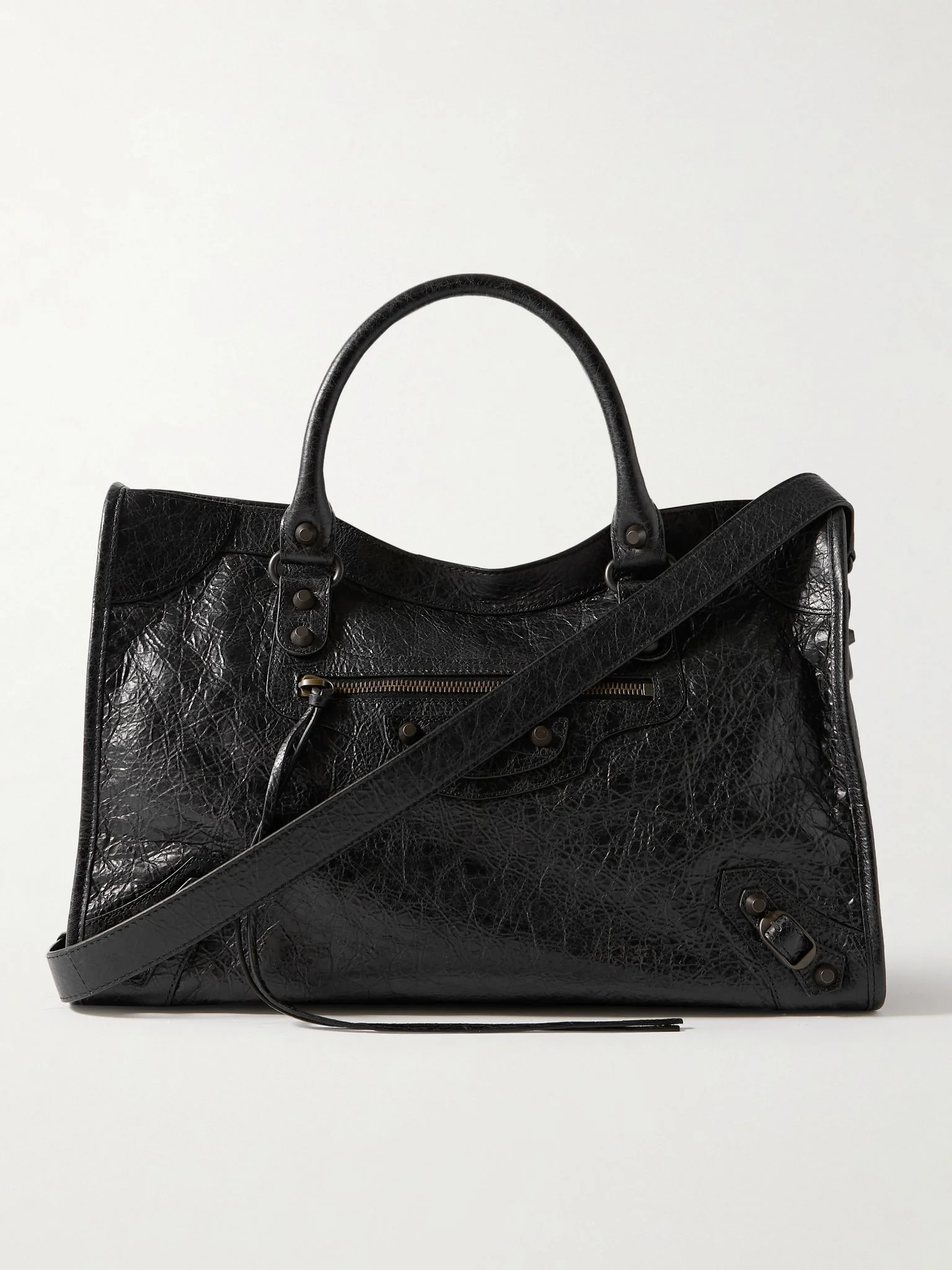 Le City Medium Arena Textured-Leather Tote Bag Black - 1