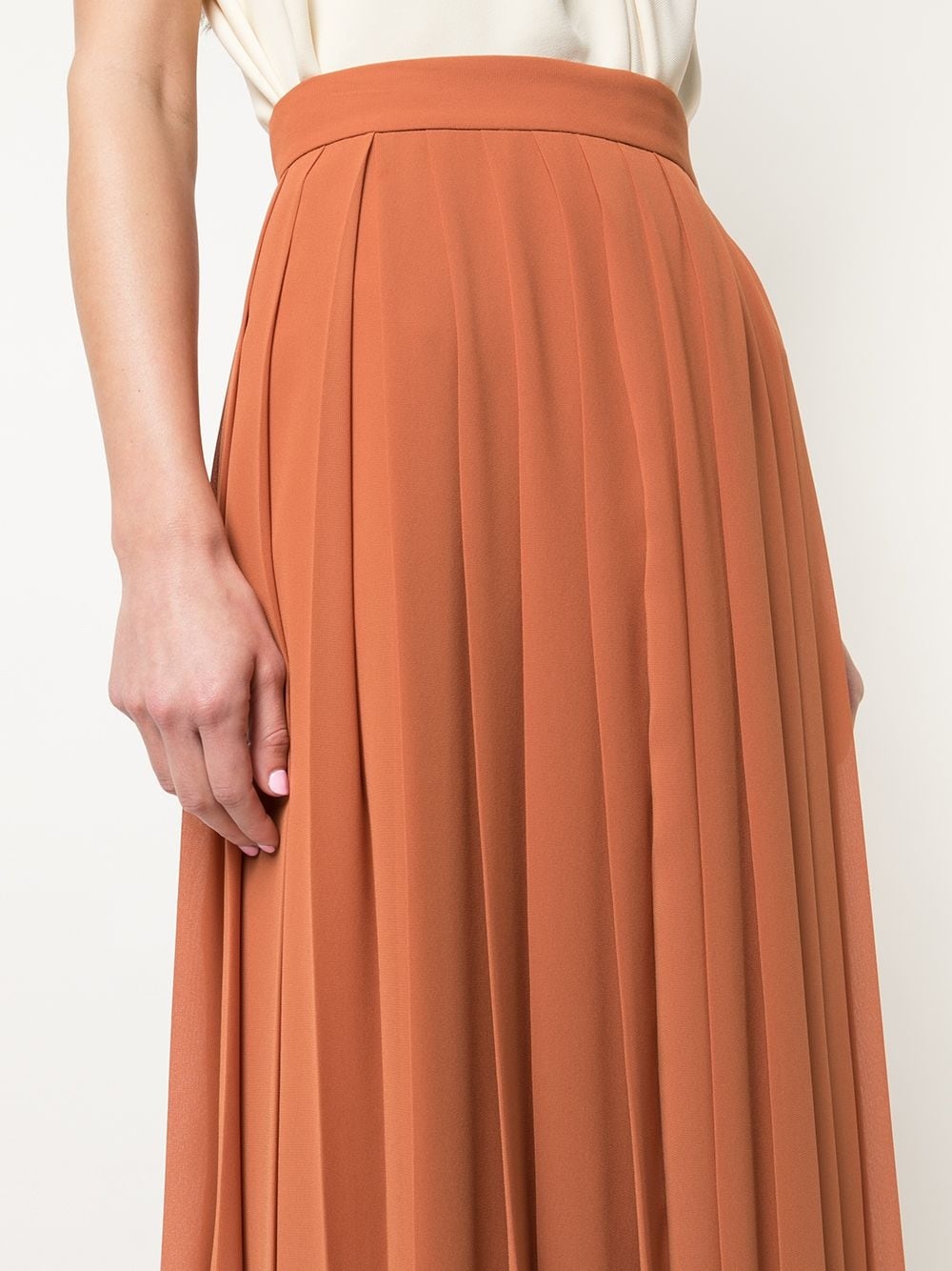 silk pleated midi skirt - 5