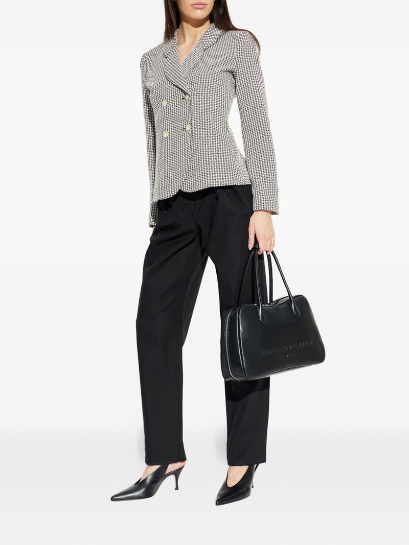 EMPORIO ARMANI houndstooth-pattern double-breasted jacket outlook