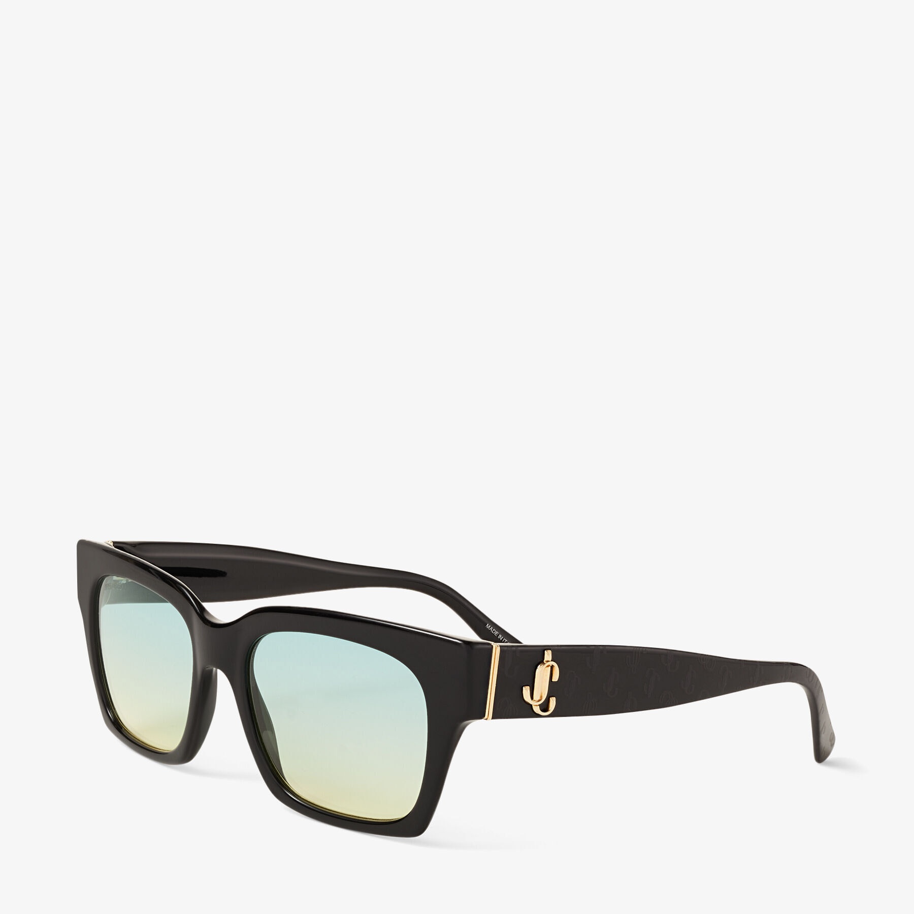Jo
Black Acetate Square-Eye Sunglasses with Gold JC Logo - 3