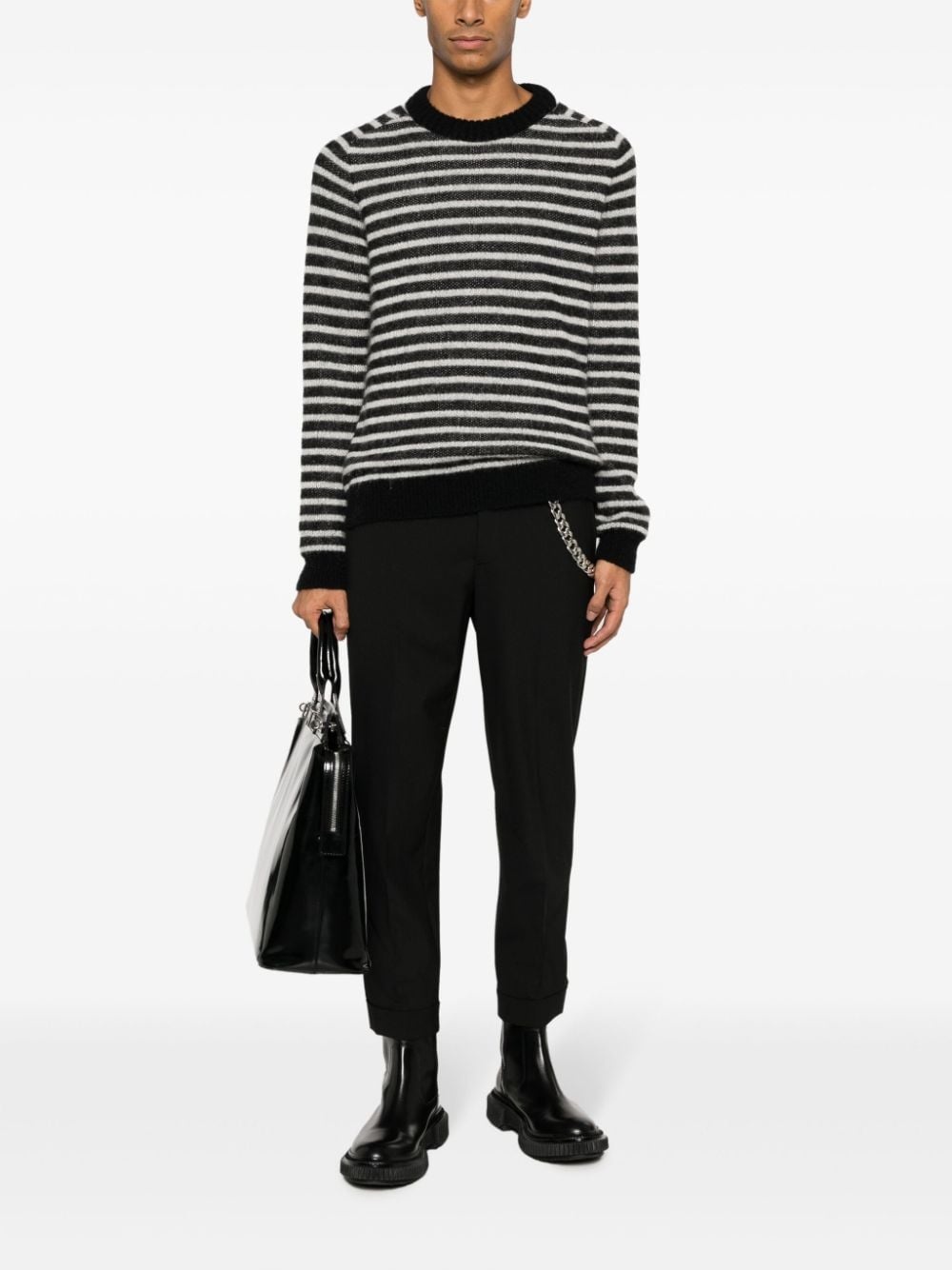 cropped gabardine tapered trousers - 2