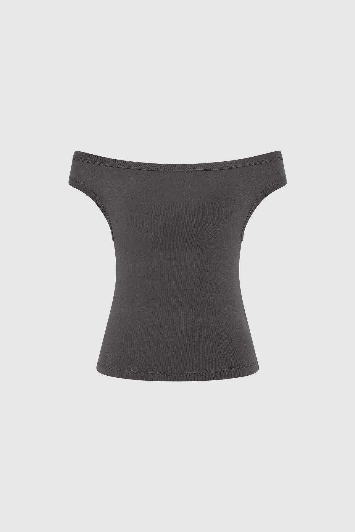 Organic Cotton Off Shoulder Top - Soot - 1