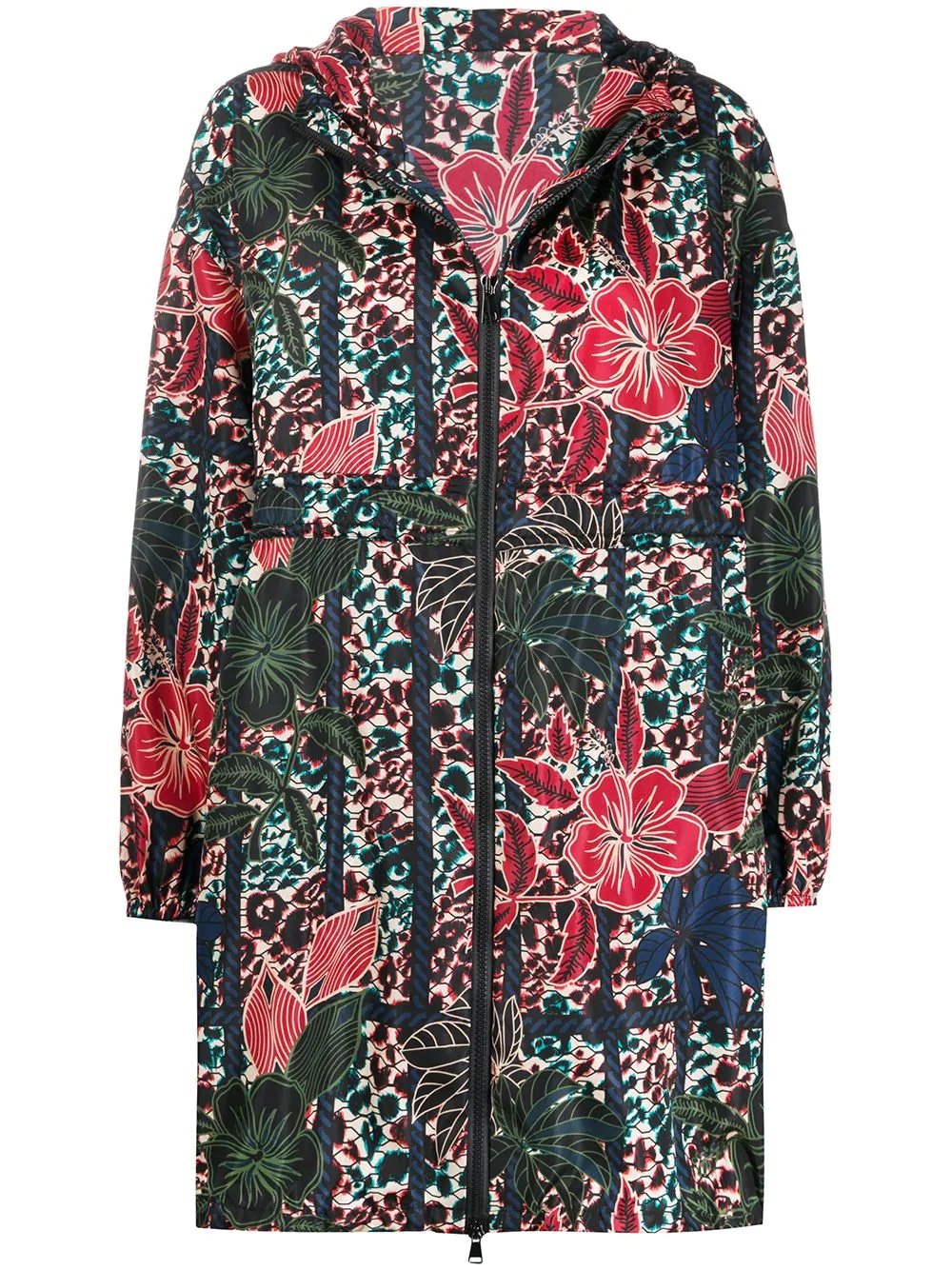 floral print raincoat - 1