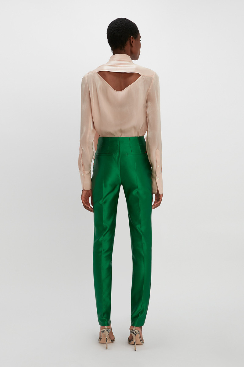 Tie Neck Blouse in Ballet Pink 4