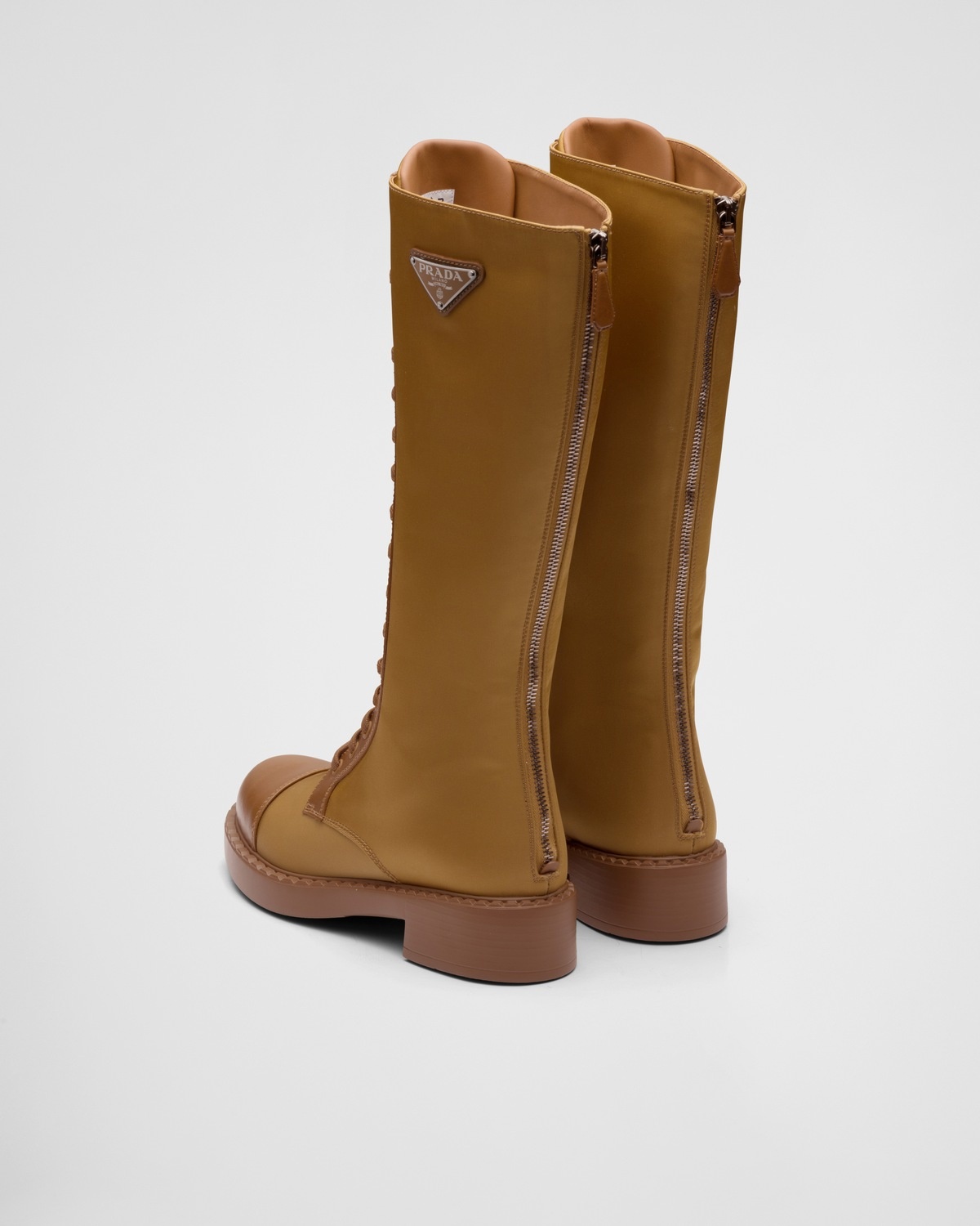 Brushed leather and Re-Nylon boots - 5