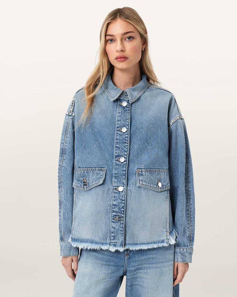 ALLSAINTS HETTIE OVERSIZED STUD SHACKET outlook