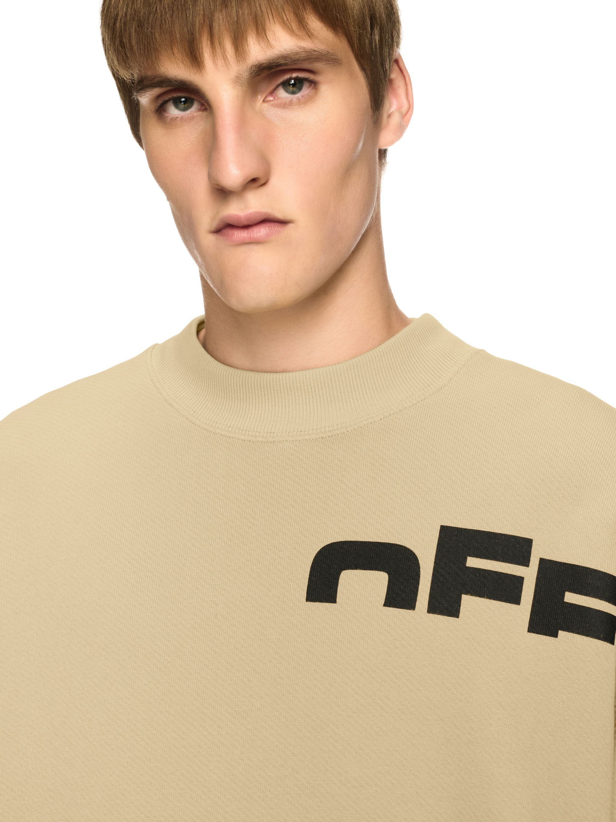 Beige Off Split Sweatshirt - 6