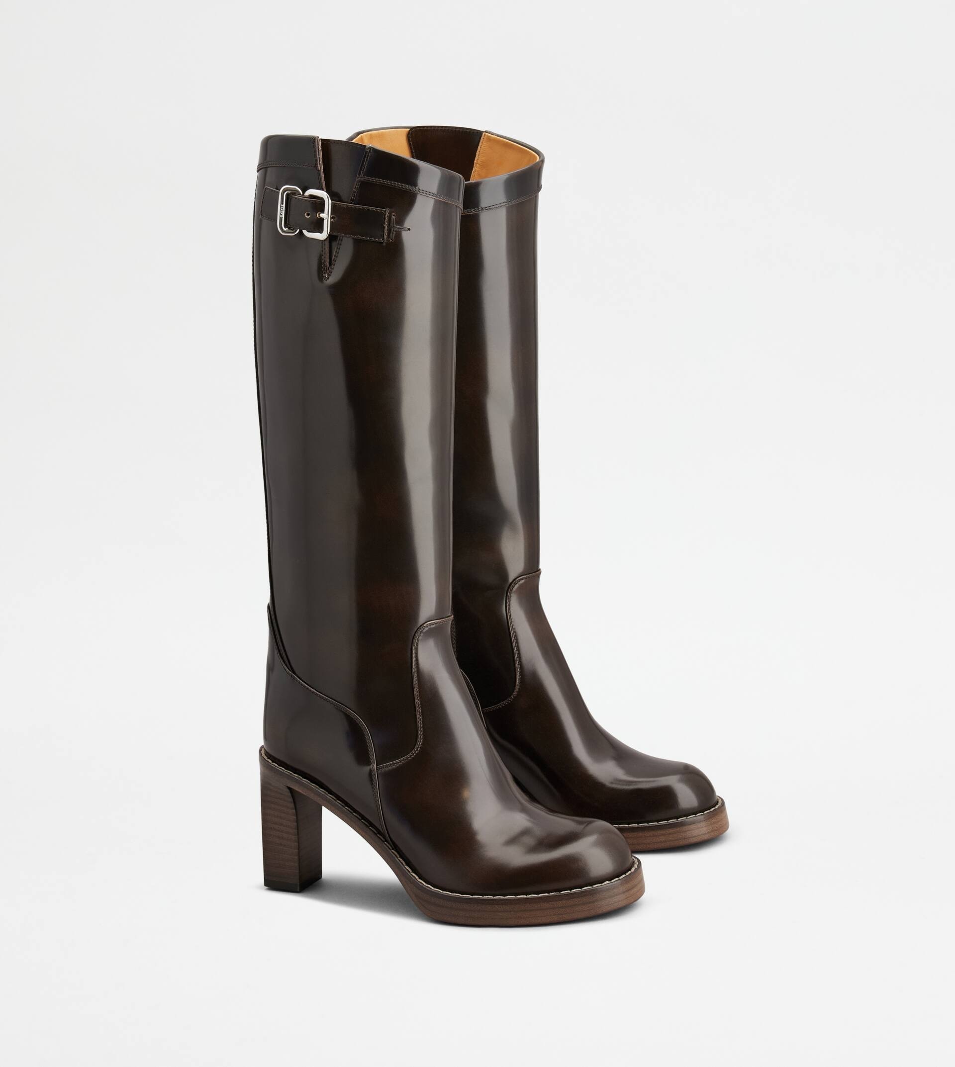 BOOTS IN LEATHER - BROWN - 4