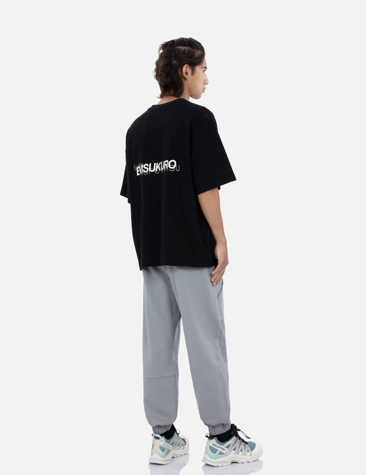 Kamon and Logo Print Wide Leg Sweatpants - 4