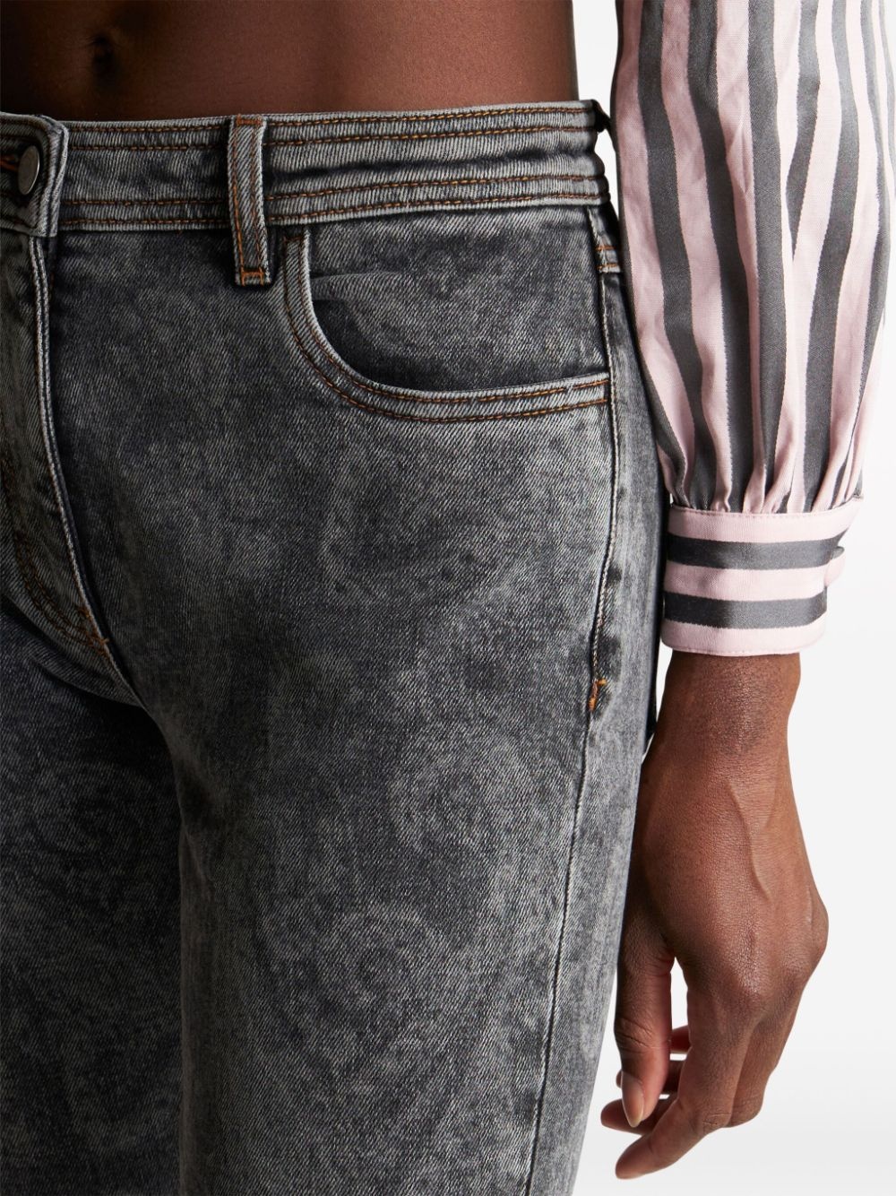 high-rise paisley-print straight-leg jeans - 5