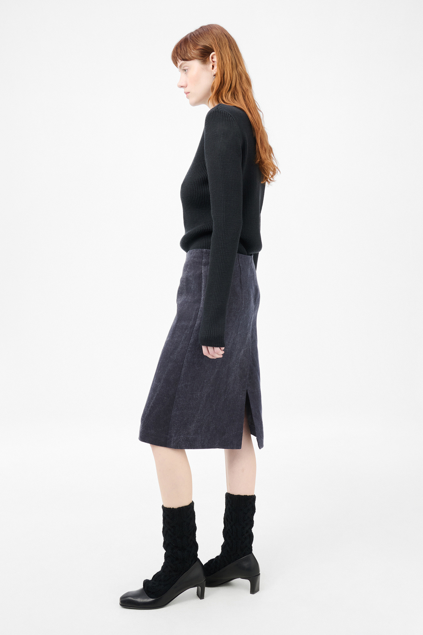 Sirocco Skirt Charcoal Bourdeaux Flow Weave - 4