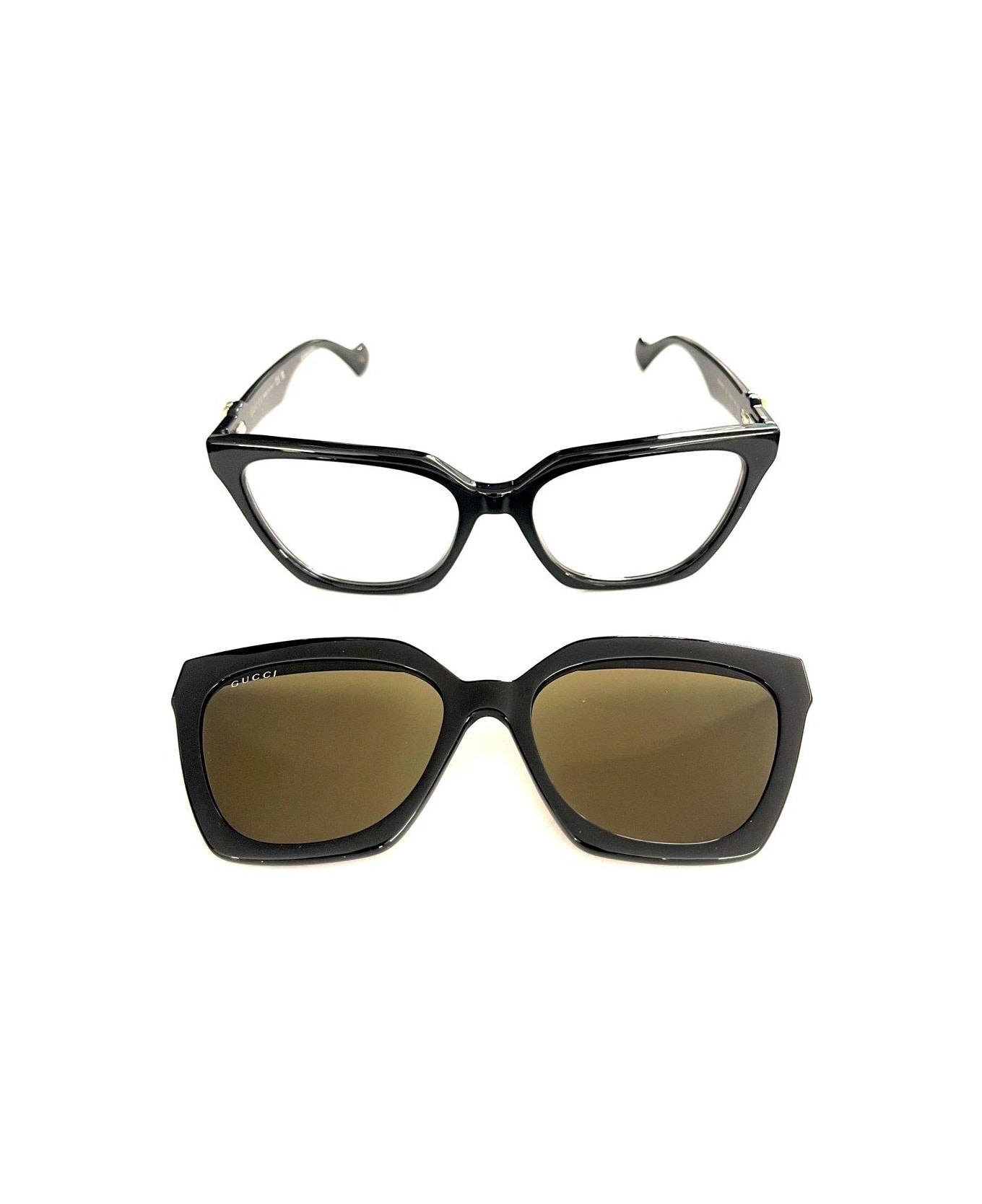 Cat-eye Frame Clip-on Sunglasses - 3