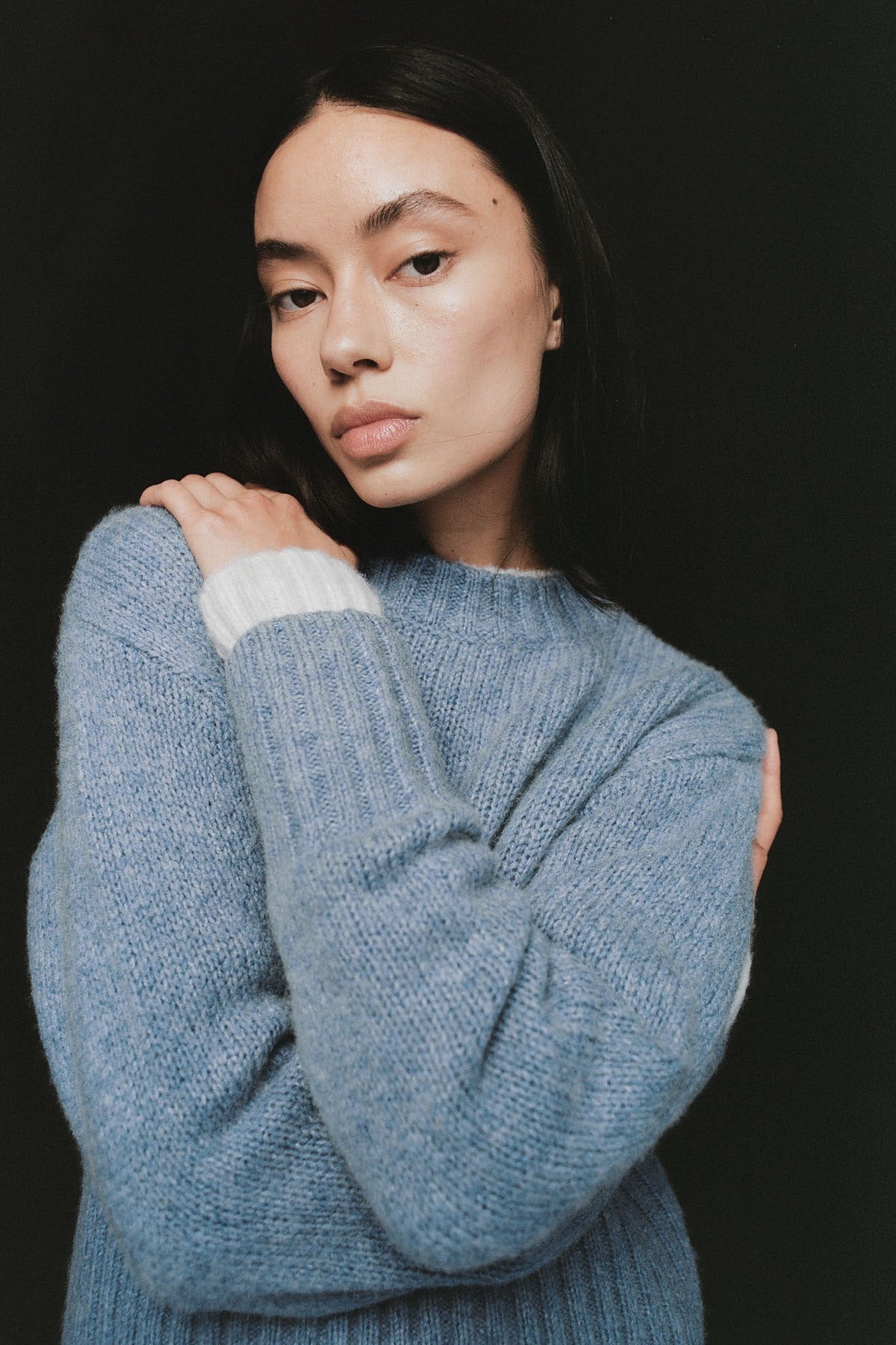 Wool Cashmere Blend Sweater - Soft Blue - 7