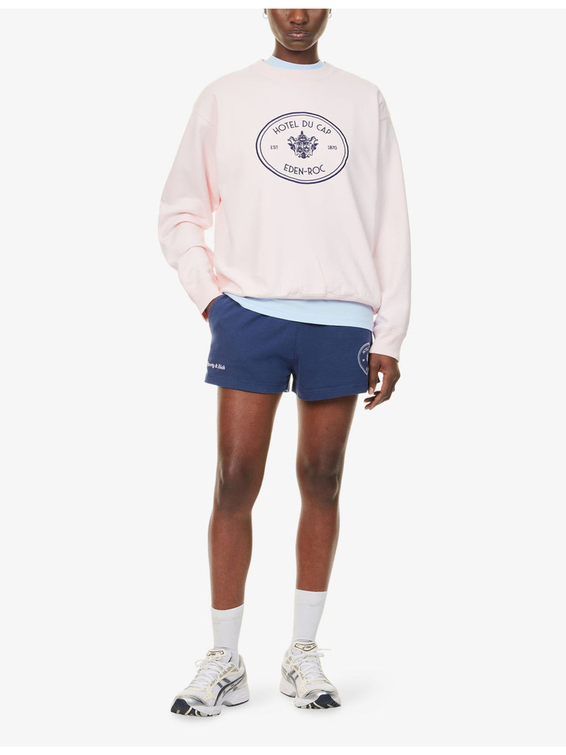 Sporty & Rich Eden Crest Disco Cotton Shorts outlook